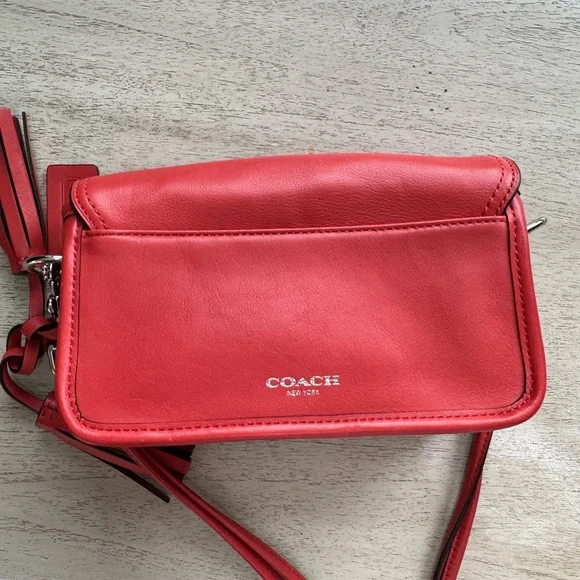 Coach Red Leather Crossbody Bag - Picture 2 of 5